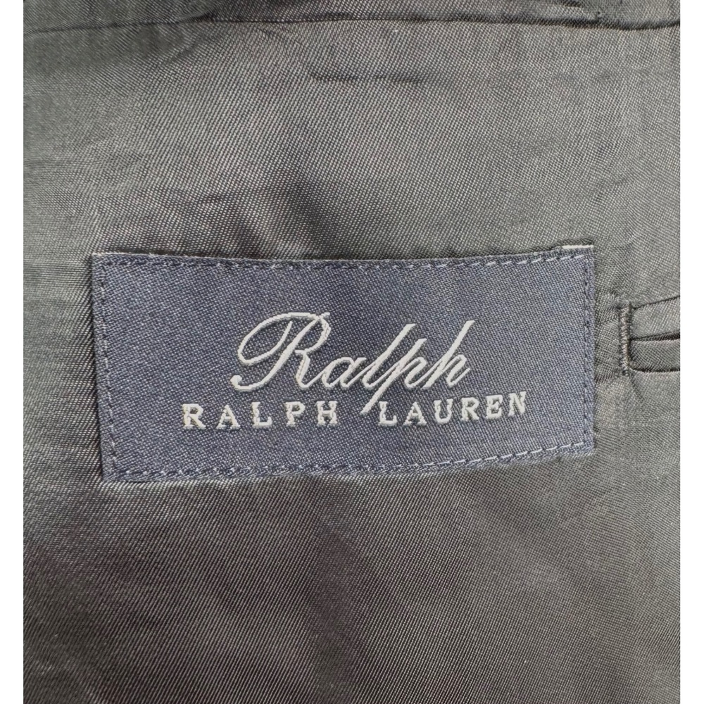 VTG Ralph Lauren Blazer Mens sz 42 charcoal Pinstripe Wool Sport Coat Jacket - Picture 7 of 9